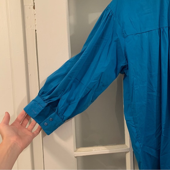 Bright blue blouse button up - medium/large - Picture 8 of 13